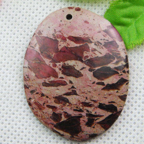 SEA SEDIMENT JASPER  46MM X 38MM X 5MM THICK   WITH FREE THONG OF CHOICE