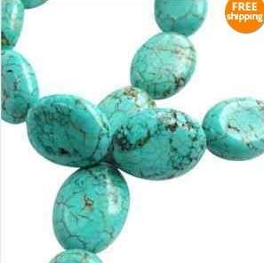 SEA GREEN  HOWLITE TURQUOISE  PUFFED  OVALS  13X8MM   25PIECES