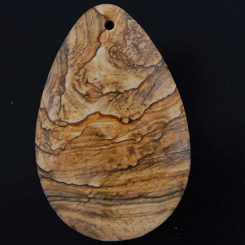 JASPER TEARDROP PENDANT   NATURAL  55MM X 36MM X 7MM