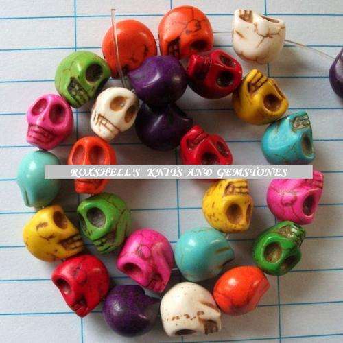 HOWLITE  TURQUOISE SKULLS   12MM X 13MM X 10MM   30PIECES