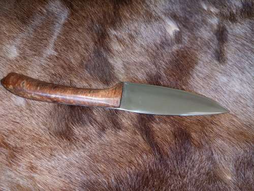 HANDMADE KNIFE WITH LEATHER SCABBARD