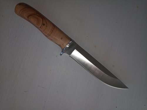 HUNTING KNIFE HANDMADE USIN SANJIA K 88 BLANK, HANDLE HANDMADE WITH WOOD FROM MARLOTH PARK