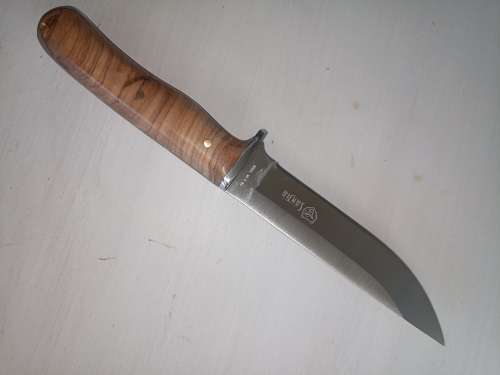 HUNTING KNIFE HANDMADE USIN SANJIA K 88 BLANK, HANDLE HANDMADE WITH WOOD FROM MARLOTH PARK