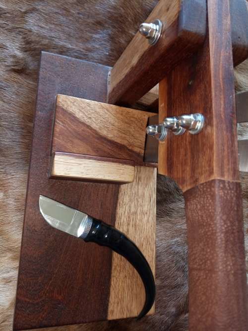 HANDMADE BILTONG CUTTER AND PERSONAL BILTONG KNIFE HANDMADE WITH BUCK HORN HANDLE