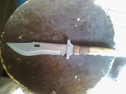 CRAZY OFFER LARGE 33CM HAND MADE KNIFE MADE OF 440C STEEL AND WILD OAK AND BUSHVELD CAMEL THORN TREE