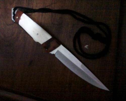 BEAUTIFULL USA SS SR KNIFE WITH CUSTOMISED HANDLE USING SOLID IVORY AND ROSEWOOD