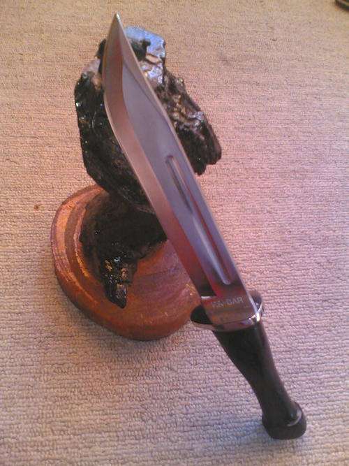 33CM STUNNING HANDMADE KNIFE BY JWK HANDLE EBONY WOOD,BLADE KABAR SS STEEL