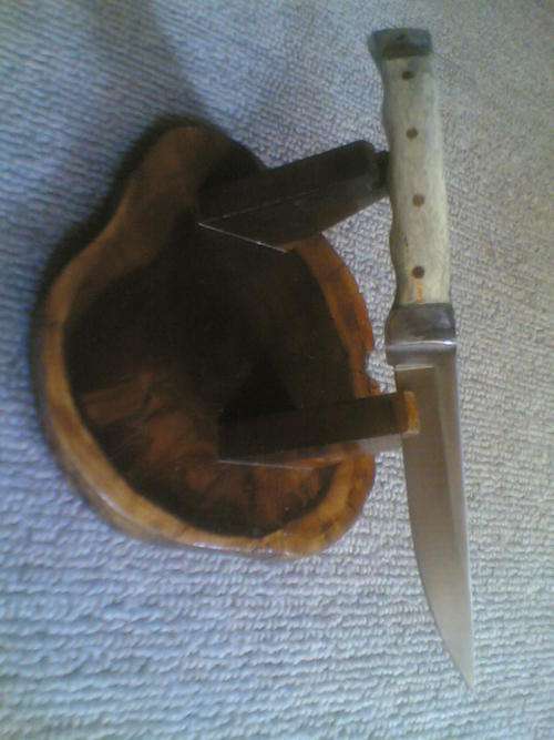 STUNNING OUTDOOR KNIFE 2 TONE BUSHVELD WOOD HAND CRAFTED HANDLE