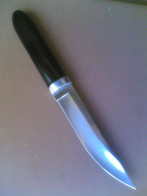 STUNNING  HUNTING/OUTDOOR KNIFE HANDMADE EBONY WOOD HANDLE