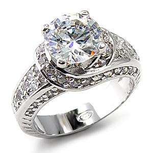 SOLID 925 STERLING SILVER Amazing 8.5mm Round CZ Solitaire Ring