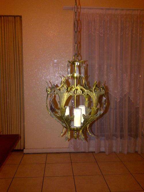 ANTIGUE 3 LIGHT CHANDELIER BRASS