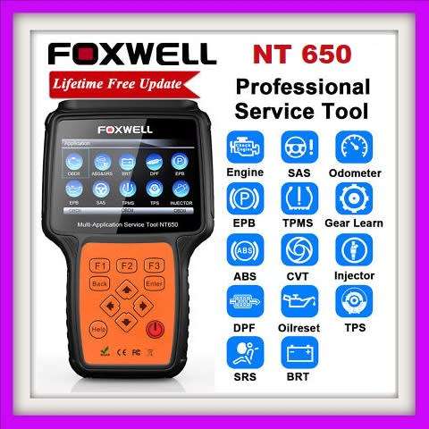 Foxwell NT650Elite OBD2 Diagnostic Tool ABS Airbag SAS EPB DPF TPMS Oil Reset Injector ODB2 Scanner
