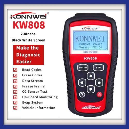 KONNWEI KW808 EOBD OBD2 OBDII AUTO DIAGNOSTIC SCANNER