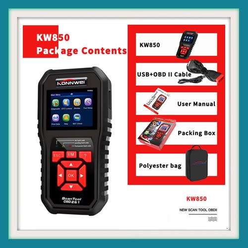 KONNWEI KW850 Code Reader OBD II Auto Diagnostic Code Scanner
