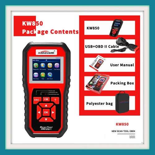 KONNWEI KW850 Code Reader OBD II Auto Diagnostic Code Scanner