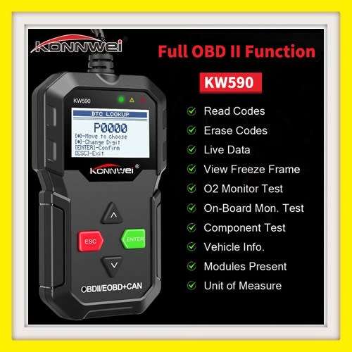 KONNWEI KW590 OBDII Diagnostic Scanner Vehicle Engine Diagnosis Code Reader