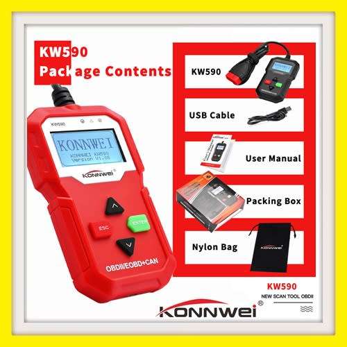 KONNWEI KW590 OBDII Diagnostic Scanner Vehicle Engine Diagnosis Code Reader