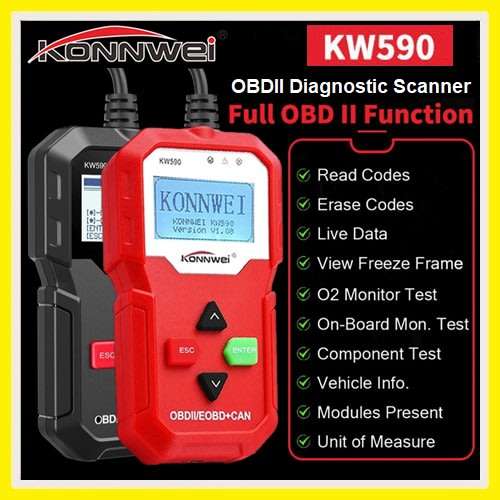Konnwei KW590 OBDII Diagnostic Scanner Vehicle Engine Diagnosis Code Reader