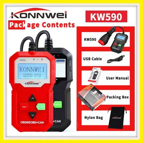 Konnwei KW590 OBDII Diagnostic Scanner Vehicle Engine Diagnosis Code Reader