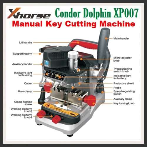 Xhorse Condor Dolphin XP007 Manual Key Cutting Machine for Laser, Dimple and Flat Keys