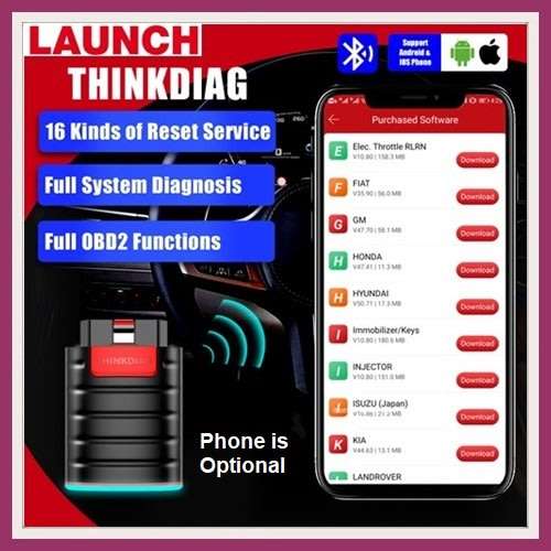 Launch Thinkdiag OBD2 Full System Diagnostic Tool. Free 3 Vehicle Brand Software For 1 Year