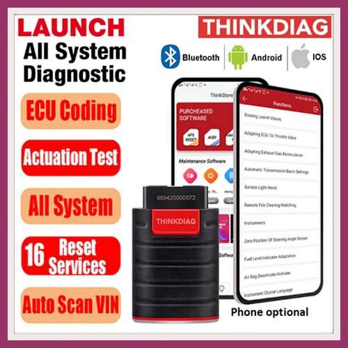 Launch Thinkdiag OBD2 Full System Diagnostic Tool. Free 3 Vehicle Brand Software For 1 Year