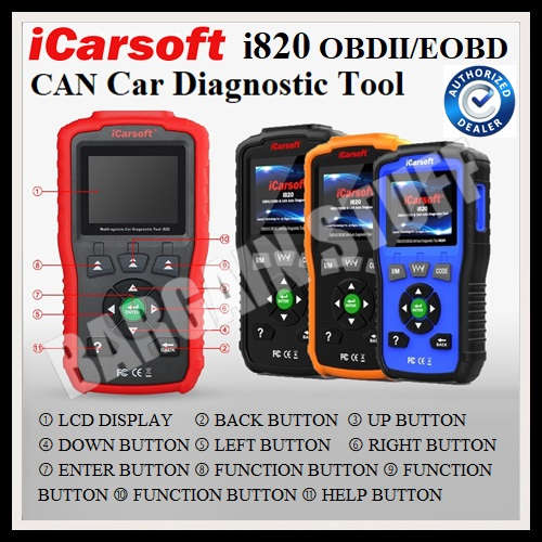 iCarsoft i820 OBDII / EOBD CAN Engine Scanner Code Reader