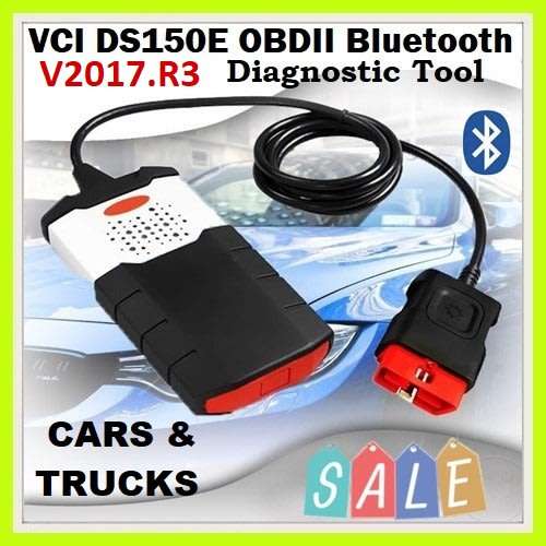 VCI DS150E OBDII Bluetooth with Latest Software V2017.R3 Diagnostic Tool for OBDII Cars & Trucks.