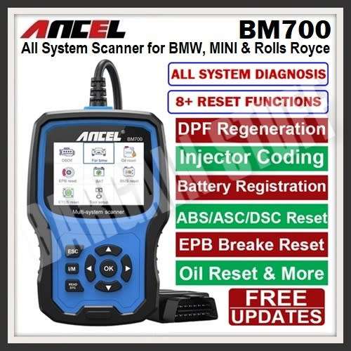 Ancel BM700 OBD2 All System Scanner Code Reader for BMW / MINI & Rolls Royce with Reset Functions