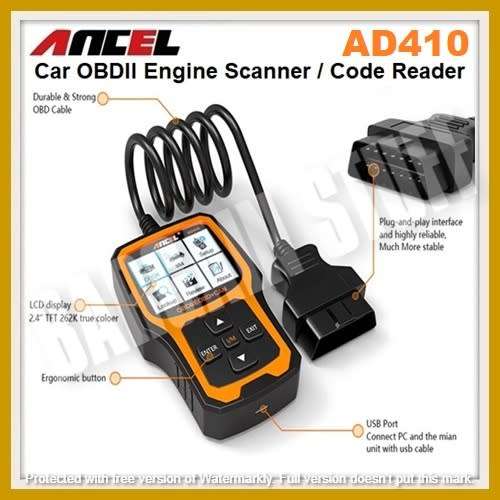 Ancel AD410 OBD2 Engine Code Reader Scanner