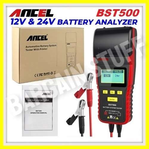Ancel BST500 12V-24V Car Battery Tester, Load, Charging, Cranking Tester With Build-in Printer