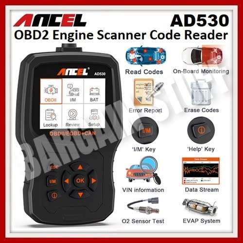 Ancel AD530 OBD2 Engine Scanner Code Reader with Lifetime free Updates