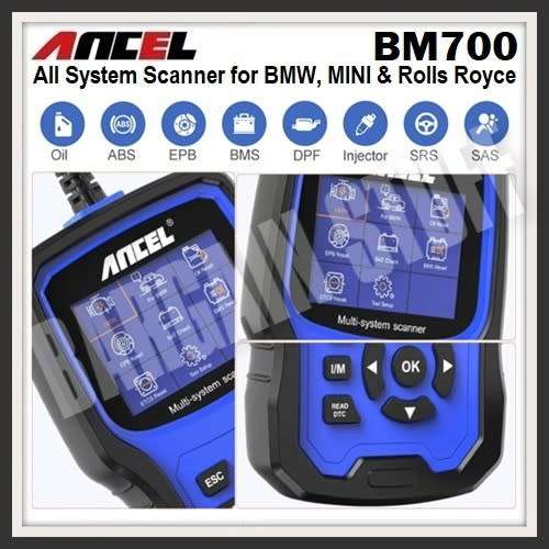 Ancel BM700 OBD2 All System Scanner Code Reader for BMW / MINI & Rolls Royce with Reset Functions