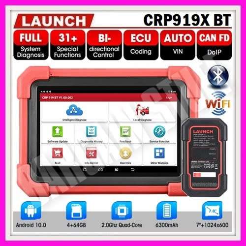 Launch CRP919X BT Full System Car Diagnostic Tool with 31+ Special Services + ECU Coding Active Test