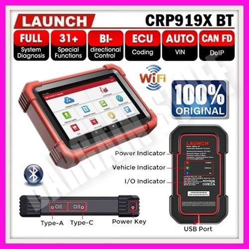 Launch CRP919X BT Full System Car Diagnostic Tool with 31+ Special Services + ECU Coding Active Test