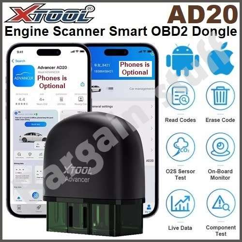XTool AD20 OBD2 Engine Scanner Smart Dongle Work with IOS & Android.