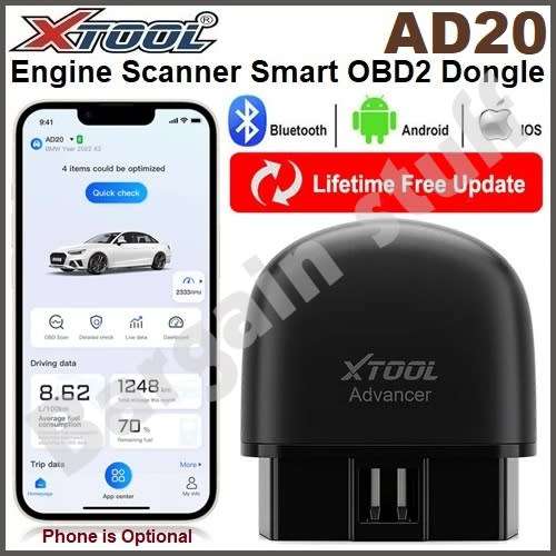 XTool AD20 OBD2 Engine Scanner Smart Dongle Work with IOS & Android.