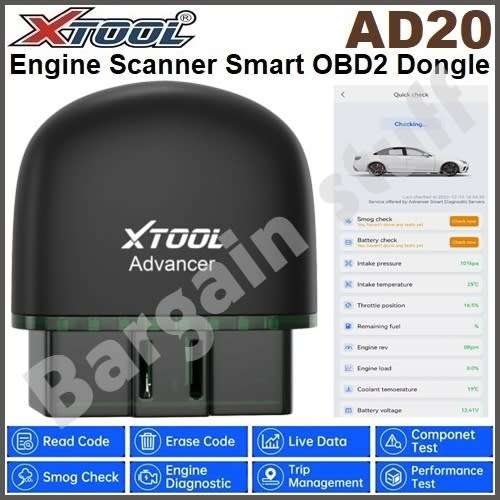 XTool AD20 OBD2 Engine Scanner Smart Dongle Work with IOS & Android.