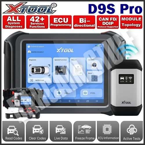 XTool D9S Pro Professional Key Programmer & Diagnostic Tool with Bi-Directional, ECU Coding