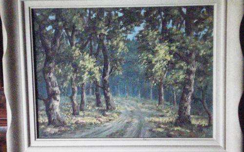 "Picnic trees" Original oil painting by Gordon Hill AN ABSOLUTE STEAL !!!
