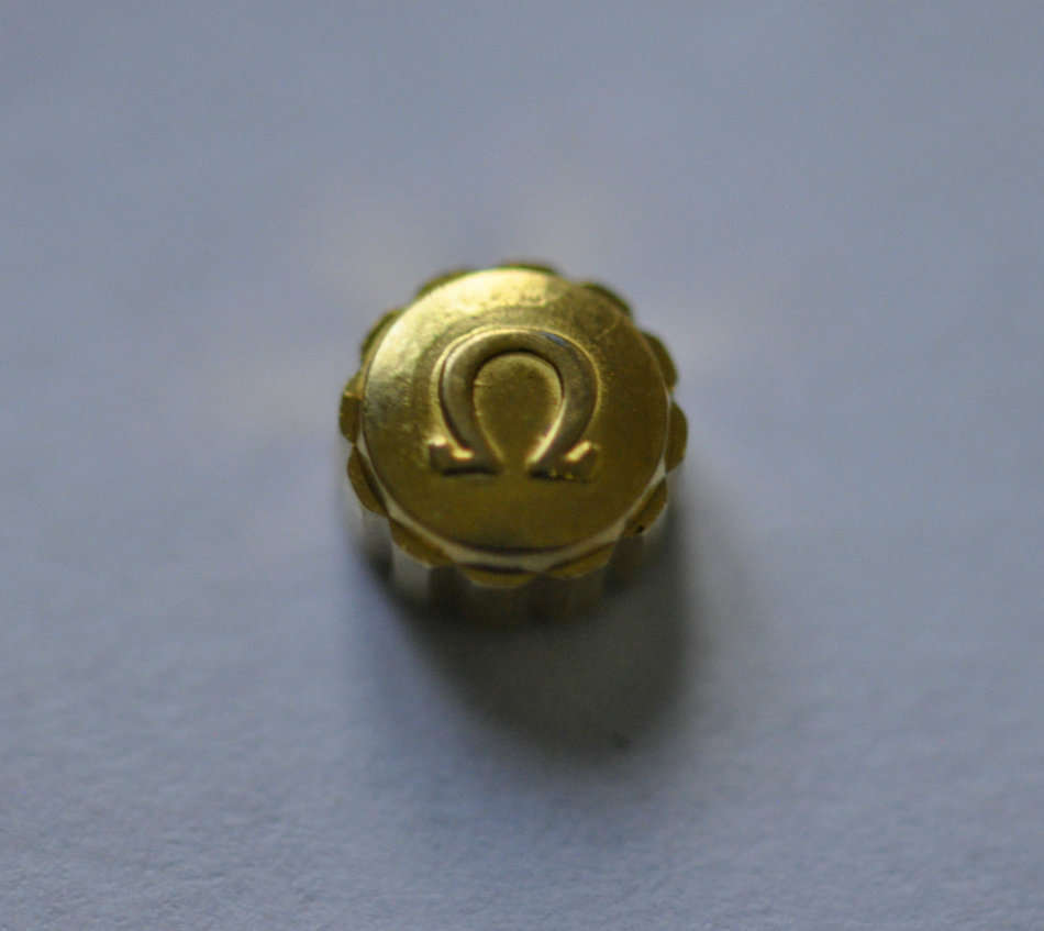 Omega watch crown - gold plated - 5.98mm