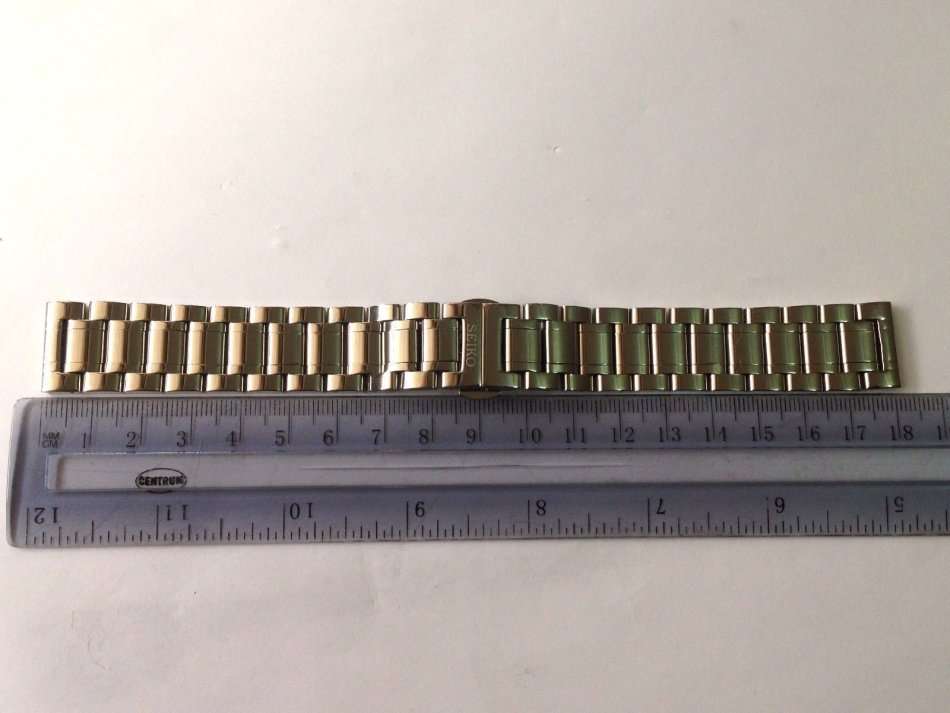 SEIKO 19MM POLISHED STAINLESS STEEL GENTS WATCH STRAP STRAIGHT END (SE-3)