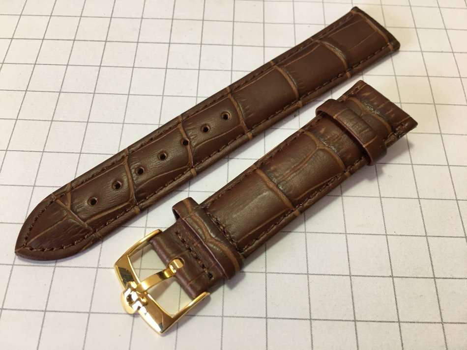 Omega 20mm brown leather gents watch strap
