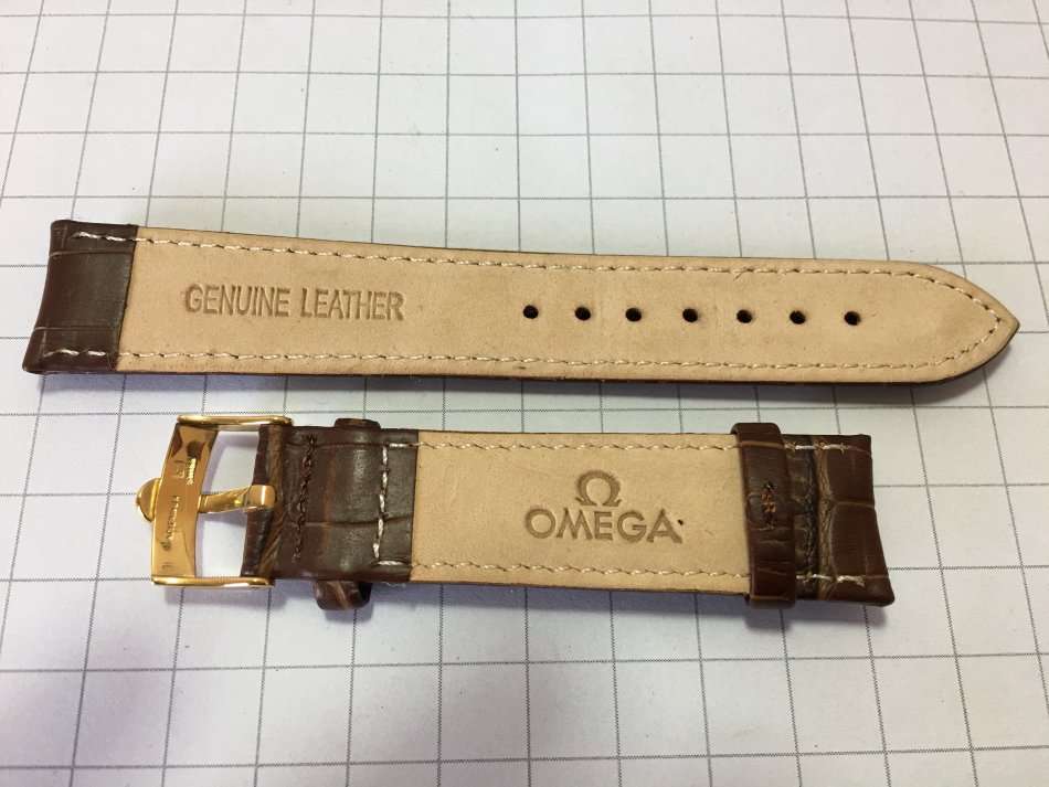 Omega 20mm brown leather gents watch strap