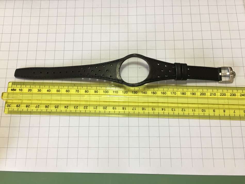 OMEGA DYNAMIC GENUINE LEATHER BLACK GENTS WATCH STRAP