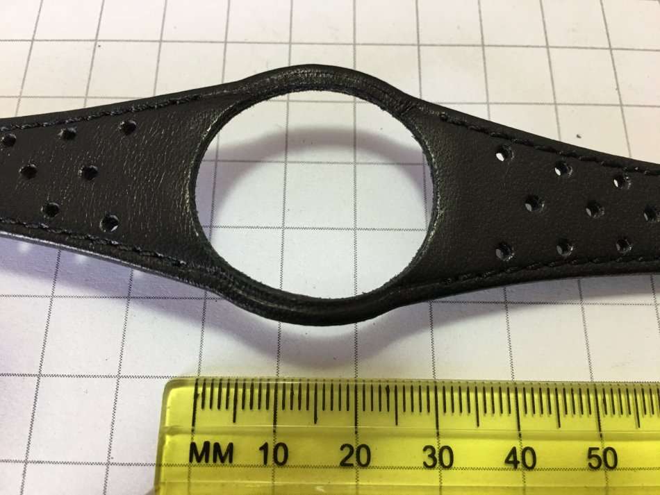 OMEGA DYNAMIC GENUINE LEATHER BLACK GENTS WATCH STRAP