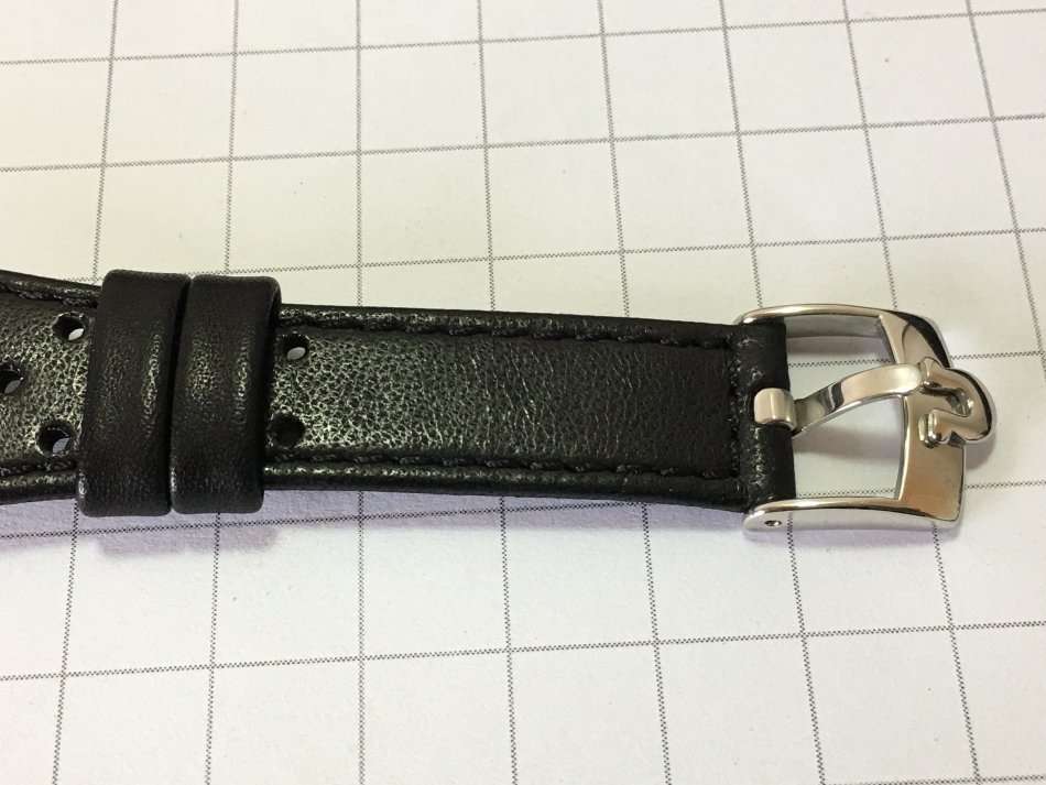 OMEGA DYNAMIC GENUINE LEATHER BLACK GENTS WATCH STRAP