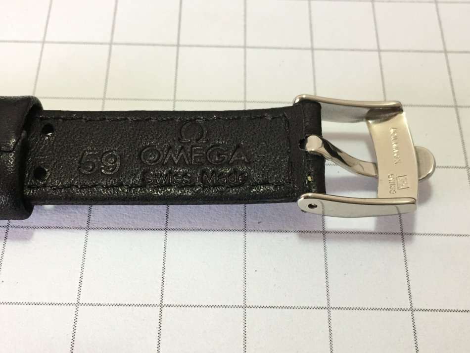 OMEGA DYNAMIC GENUINE LEATHER BLACK GENTS WATCH STRAP