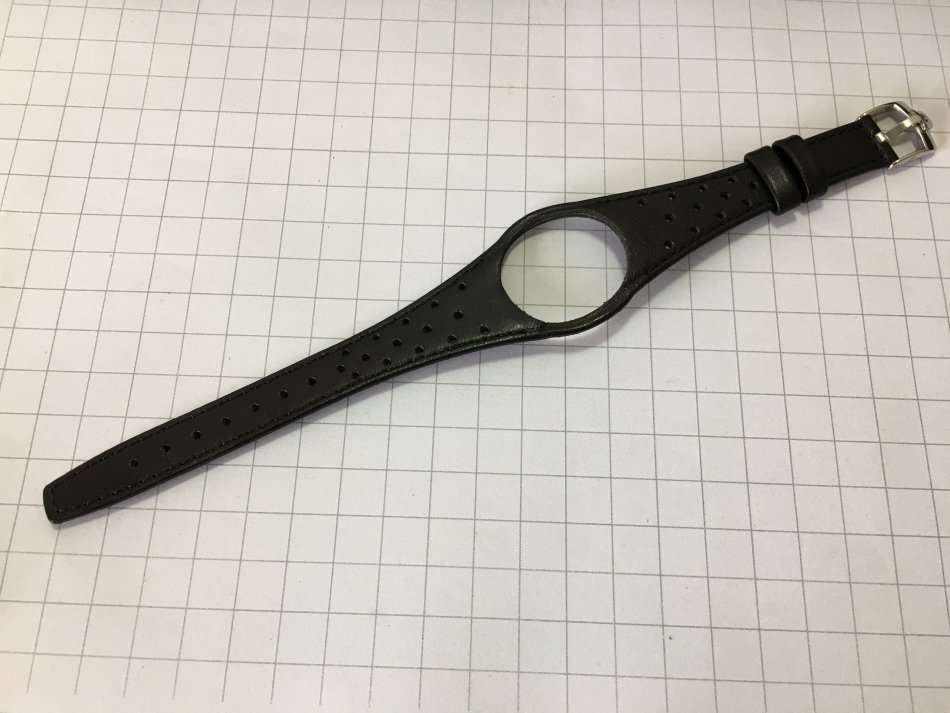 OMEGA DYNAMIC GENUINE LEATHER BLACK GENTS WATCH STRAP