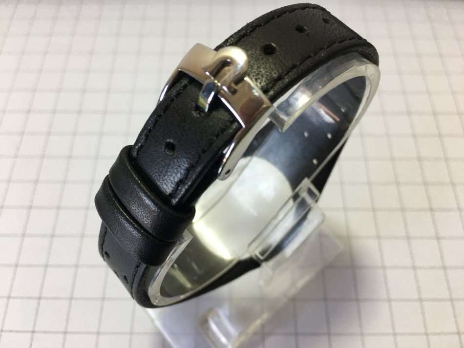 OMEGA DYNAMIC GENUINE LEATHER BLACK GENTS WATCH STRAP